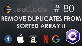 LeetCode 80 | Remove Duplicates from Sorted Array II | Medium | C# Solution |