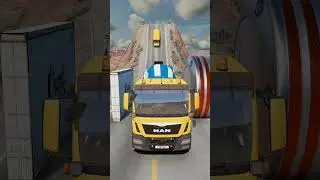 Cars & School Bus vs Wall Bollards Crush #5 - BeamNG.Drive