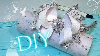 🎀Обруч с стразами 💎 Бант и Эко-кожи 🎀Bow🎀Fiocco🎀Wie eine Schleife🎀How to make jewelry