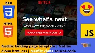 Netflix landing page template | Netflix clone html css | Netflix clone source code