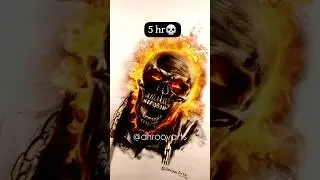 drawing Ghost rider in 5 sec, 30 min and 5 hr #shorts