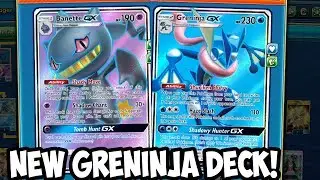 Banette GX/Greninja GX! New Greninja Build Idea! Lots of Damage Spread + Deal With Buzzwole PTCGO