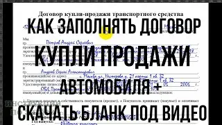 Договор купли продажи автомобиля 2023 образец заполнения и скачать правильный бланк ДКП на авто