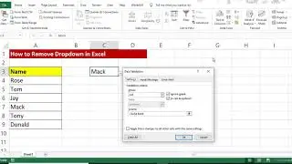 How to Remove Dropdown list in Excel