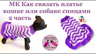 МК Как связать платье кошке или собаке 2 часть
