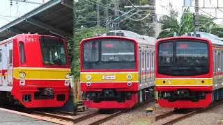 Kumpulan Kereta KRL Commuter Line di Stasiun Pasar Minggu : Kereta Listrik KRL Berangkat & Tiba