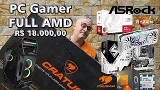 Montamos o Melhor PC GAMER Full AMD 2024 por R$ 18.000,00 💥 RODA TUDO 👉 7800x3D  RX7900XTX no CRATUS