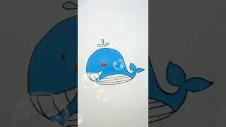 How to draw a cute whale 🐳