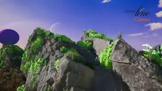 Unreal engine 5 Stylized graphic - studio ghibli style - Green mountain