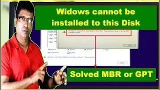 Fix MBR windows 10 : Windows Cannot Be installed to this disk Issue Solved (Bangla)✔️#TechYouTube