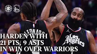 James Harden With 21 and 9 In Win Over Warriors | LA Clippers