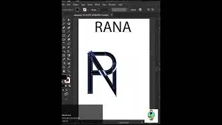 Create a name logo in illustrator || RANA name logo in Adobe Illustrator #shorts