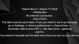 How to fix no internet connection on Xiaomi Box S & Xiaomi TV Stick