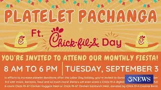 Coastal Bend Blood Center to hold 'Platelet Pachanga' on Tuesday