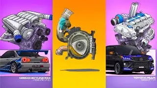 What a animation 😲 There are Skyline R34 | Rotary Engine | Hilux 2GD-FTV | Proton Satria Neo 🔥