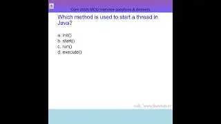 which method is used to start a thread in Java #shorts