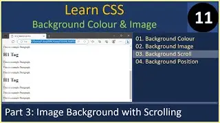 Background | Part 3 - Background Image Scrolling | CSS Tutorials #11