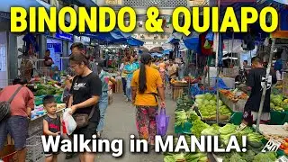 BINONDO & QUIAPO - MANILA TOUR 2023 | Walking from Lucky Chinatown to Quiapo Church