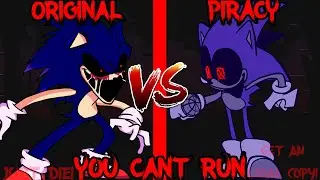 FNF' - Sonic.exe VS Piracy Sonic - You Can't Run (Original Vs Piracy Cover) (2.0 comparison)