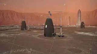 colony on mars building construction of sand 3d printer 3d animation