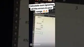 Sum of Values Ignoring all excel errors in a  Range #shorts