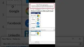 Picture Lookup in Microsoft #Excel via Index+Match Function & Named Range with Picture Link