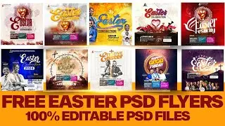 FREE EASTER PSD FLYERS - 100% EDITABLE FILES - EASTER FLYERS FOR FREE 💯