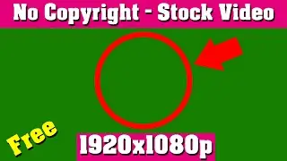 Blinking Red Circle with Arrow Green Screen - No Copyright,  Stock Video Animations