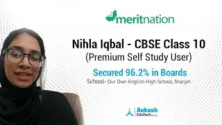 Meritnation CBSE Class 10 Star Achiever 2020 - Nihla Iqbal