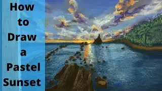 How to Draw a Sunset in Pastel | Drawing tutorial | Pastel Tutorial | Seascape Tutorial