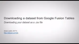 Downloading a dataset from Google Fusion Tables