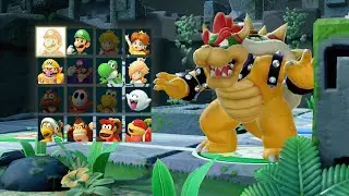 Super Mario Party - Bowser vs Monty Mole vs Dry Bones vs Bowser Jr. - Whomp's Domino Ruins