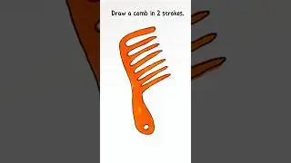 Draw a comb in 2 strokes easy drawing for kids #kids #easydrawing #easy