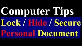 How To Hide Personal Document By Creating a Folder Like Recycle Bin | Computer Tips