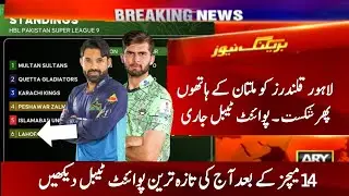 PSL 2024 Points Table Today LQ Vs MS | PSL 9 Points Table | Pakistan Super League 2024 Points Table