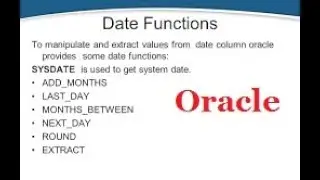 Oracle Date functions