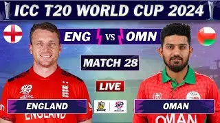 England vs Oman, 28th Match, Group B - Live ICC Mens T20 World Cup 2024 #t20worldcup2024