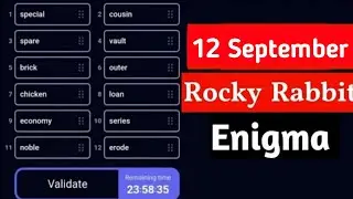 Rocky Rabbit Enigma 12 September | Rocky Rabbit Enigma Today 12 September 2024