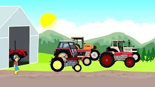 Story of a farmer and work on a farm - Fairytale tractors for children and Food Delivery for Cows