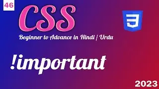 CSS important | CSS tutorial in Hindi Urdu