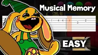 Musical Memory - FNF vs Bunzo Bunny - EASY Guitar tutorial (TAB)