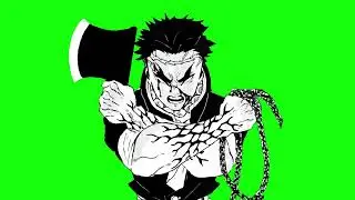 GYOMEI GREEN SCREEN MANGA ANIMATION (DEMON SLAYER) | #capcuttemplate  #gyomei #gyomeihimejima