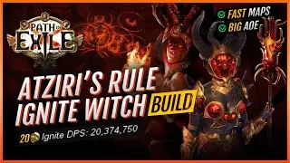 Atziri's Rule Ignite Witch | Cover screen with AOE & Burn Bosses | Cosplay Build 3.23 Path of Exile