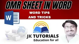 "How To Create Omr Sheet In Ms Word"| OMR SHEET|"एमएस वर्ड में ओएमआर शीट कैसे बनाएं"|JK TUTORIALS