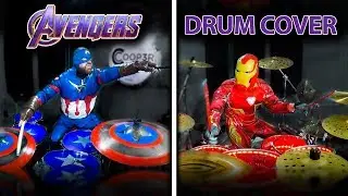 AVENGERS THEME DRUM COVER by Iron Man & Captain America!