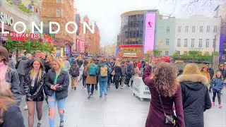 London Walk, Relaxing Walk around the Heart of Central London Streets. 4K HDR