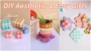 Diy aesthetic gift ideas | easy and budget friendly ( ombre bubble candles + clay coasters etc)