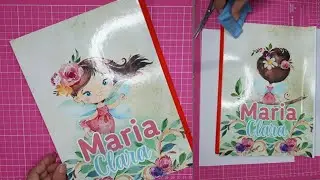 Como encapar caderno brochura personalizado\como encapar caderno fácil\caderno personalizado