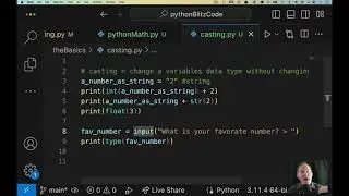 Introduction to Python #14 - Casting in Python. Changing data types!