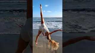 Patiently waiting for warmer weather ☀️ #tumbling #beach #gymnastics #aerial